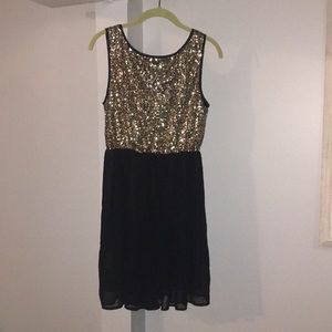 Black & gold sequin dress